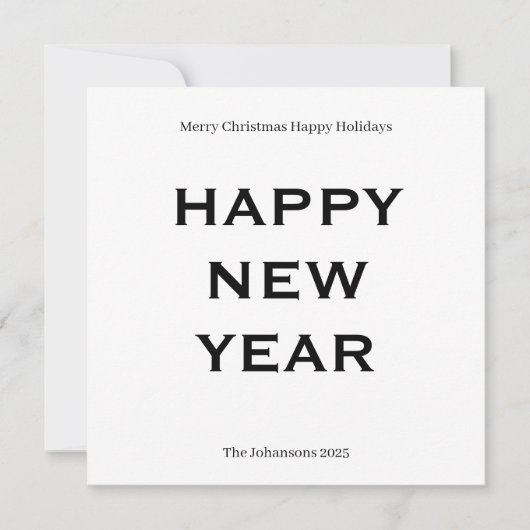Moderne, Krachtige Kerstkaart | Aangepaste Tekst M (Voorkant)