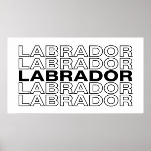 Moderne Krachtige Labrador Typografie Grafiek Poster