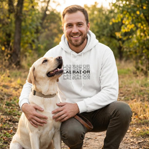 Moderne Krachtige Labrador Typografie Grafisch Hoodie