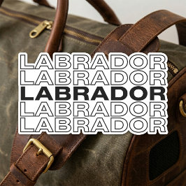 Moderne Krachtige Labrador Typografie Grafisch Rechthoekige Sticker