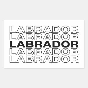 Moderne Krachtige Labrador Typografie Grafisch  Rechthoekige Sticker