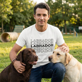 Moderne Krachtige Labrador Typografie Grafisch T-shirt