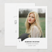 Moderne Krachtige Minimalistische Afstudeeraankond Kaart (Voorkant / Achterkant)