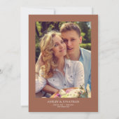 Moderne Krachtige & Minimalistische Trouw Terracot Kaart (Achterkant)