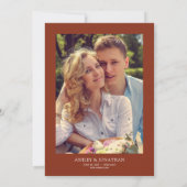 Moderne Krachtige & Minimalistische Trouwfoto Diep Kaart (Achterkant)