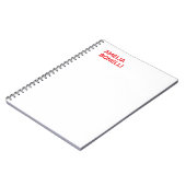 Moderne Krachtige Rode Naam Minimalistisch Profess Notitieboek (Linkerzijde)