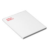 Moderne Krachtige Rode Naam Minimalistische Profes Notitieblok (Schuin)