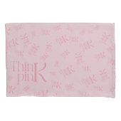Moderne, Krachtige 'Think Pink Freak'-Typografie Kussensloop (Voorkant)