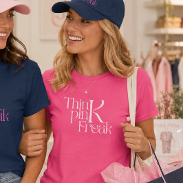 Moderne Krachtige 'Think Pink Freak'-typografie T-shirt