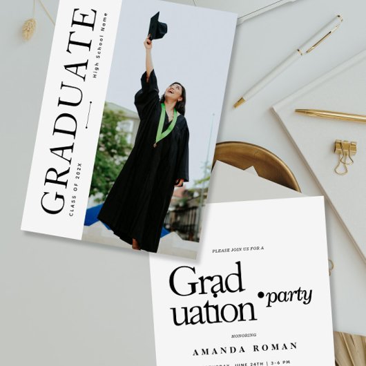 Moderne Krachtige Typografie Afstuderen Kaart