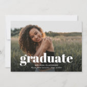 Moderne Krachtige Typografie Drie Foto Afstuderen Aankondiging (Voorkant)