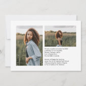 Moderne Krachtige Typografie Drie Foto Afstuderen Aankondiging (Achterkant)