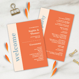 Moderne Krachtige Typografie Huwelijksprogramma Or Kaart