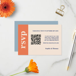 Moderne Krachtige Typografie Trouwfeest Oranje Sto RSVP Kaartje