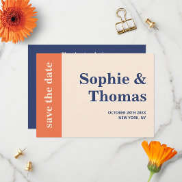 Moderne Krachtige Typografie Trouwjurk Abrikoos Ma Save The Date