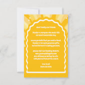 Moderne Krachtige Zonneschijn Geel Golvende Boog F Bedankkaart (Achterkant)