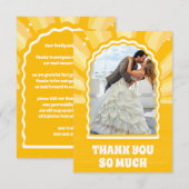 Moderne Krachtige Zonneschijn Geel Golvende Boog F Bedankkaart (Voorkant / Achterkant)