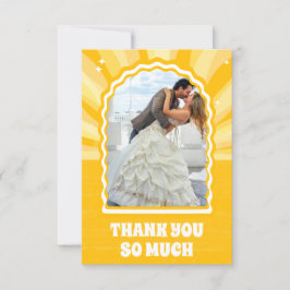 Moderne Krachtige Zonneschijn Geel Golvende Boog F Bedankkaart