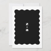 Moderne Krachtige Zwart Witte Oefen Dinner Kaart (Achterkant)