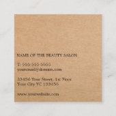 Moderne Kraft Black Hair Stylist Vierkante Visitekaartje (Achterkant)