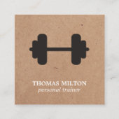 Moderne Kraft Dark Grey Dumbbell Trainer Vierkante Visitekaartje (Voorkant)