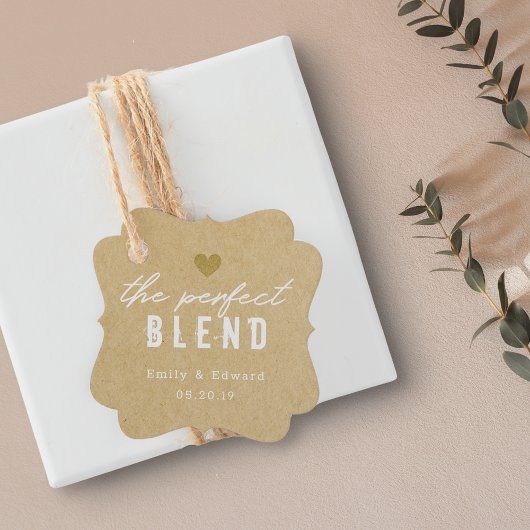 Moderne Kraft De Perfecte Mix Bruiloftskoffie Bedankjes Labels