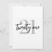 Moderne Kraft Elegant 21e Verjaardag Kaart (Achterkant)