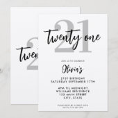 Moderne Kraft Elegant 21e Verjaardag Kaart (Voorkant / Achterkant)