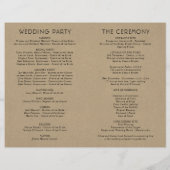 Moderne kraft- en Black Script Wedding-programma's (Achterkant)