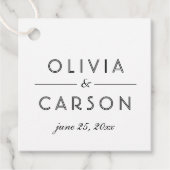 Moderne Kraft en Zwart Bruiloft Monogram Foto Bedankjes Labels (Voorkant)