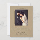 Moderne Kraft en Zwart Script bruiloft foto Bedankkaart (Achterkant)