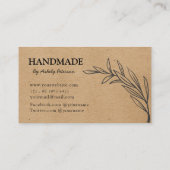 moderne kraft en zwarte flora visitekaartje (Achterkant)