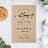 Moderne Kraft en Zwarte Script Huwelijksprogramma'