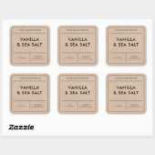 Moderne Kraft Kaarslabel Vierkante Sticker (Vel)