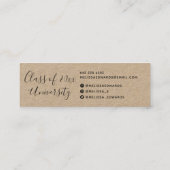 Moderne kraft-klasse van afstuderen met fotonaamka contactkaartje (Achterkant)