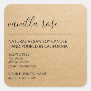 Moderne Kraft Paper Candle Product Labels