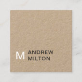 Moderne Kraft Papier Grijs Wit Monogram Consultant Vierkante Visitekaartje (Voorkant)