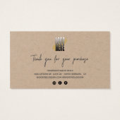 Moderne Kraft Papier Logo Badge Reel Care Visitekaartje (Achterkant)