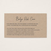 Moderne Kraft Papier Logo Badge Reel Care Visitekaartje (Voorkant)