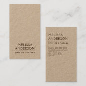 Moderne Kraft papier minimalistische professional Visitekaartje (Voorkant / Achterkant)