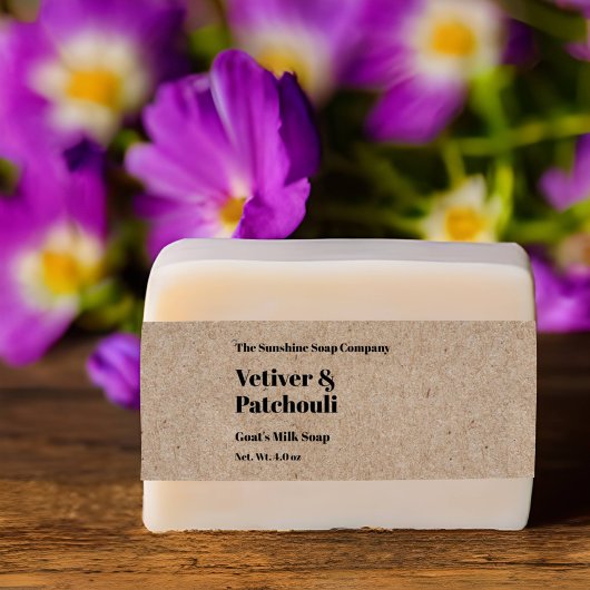 Moderne kraft papier stijl zeep buik band uitnodigingen wikkel