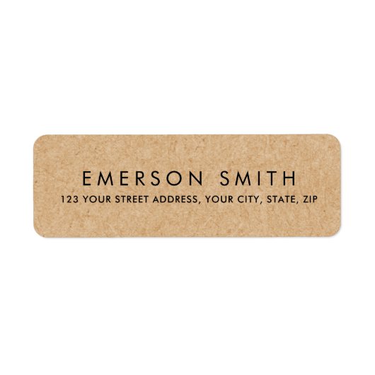 Moderne Kraft-papieren bekijk het retouradres Etiket (Voorkant)
