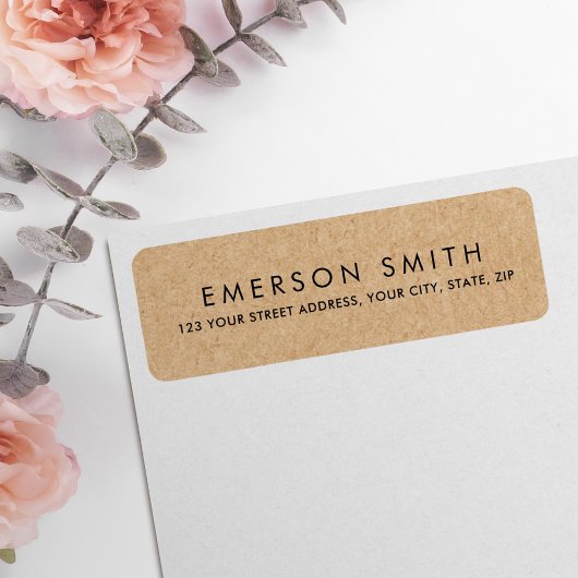 Moderne Kraft-papieren bekijk het retouradres Etiket