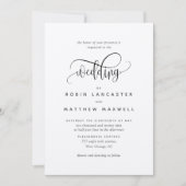 Moderne Kraft rustieke, elegante kalligrafie bruil Kaart (Voorkant)