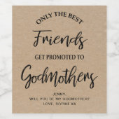 Moderne Kraft textuur peetmoeder voorstel Wijn Etiket (Enkel label)