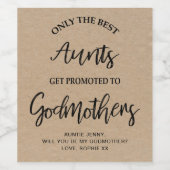 Moderne Kraft textuur peetmoeder voorstel Wijn Etiket (Enkel label)