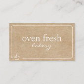 Moderne Kraft Witte Cupcake Bakkerij Visitekaartje (Achterkant)