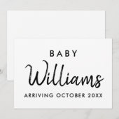 Moderne Kraft Zwangerschapsaankondigingskaart Aankondiging (Voorkant / Achterkant)