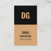 Moderne Kraft & Zwart Minimalistische Verticale QR Visitekaartje (Voorkant)