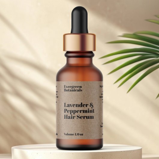 Moderne Kraftpapier Cosmetica Druppelflesje Label